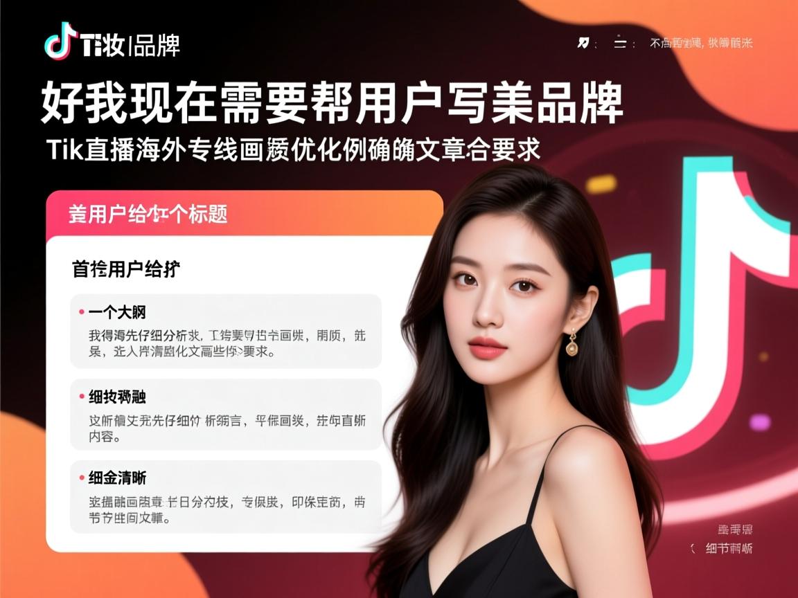 好，我现在需要帮用户写一篇关于美妆品牌TikTok直播海外专线画质优化案例的文章。首先，用户给了一个标题和一个大纲，我得先仔细分析这些内容，确保文章符合要求。
