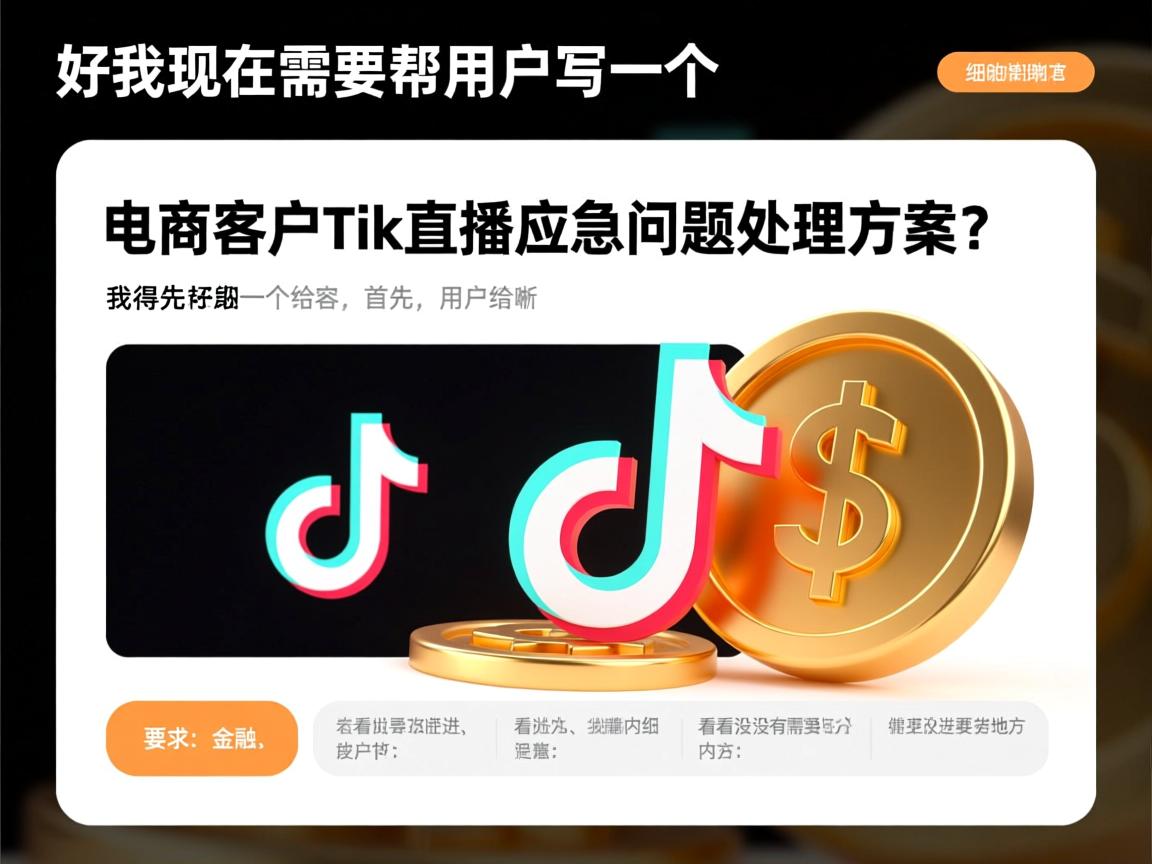 好，我现在需要帮用户写一篇关于电商客户TikTok直播应急问题处理方案的文章。首先，用户给了一个标题和一些内容，我得先仔细分析这些内容，看看有没有需要改进的地方或者可以补充的地方。