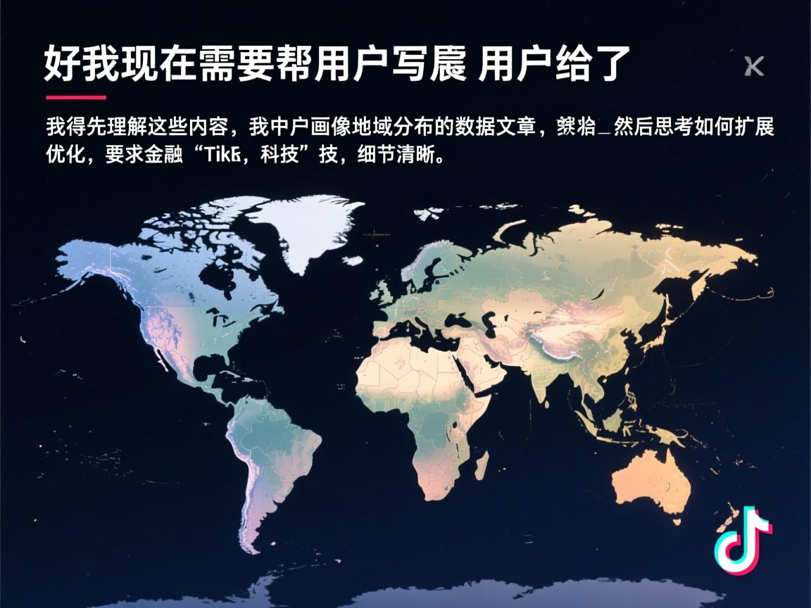 好,我现在需要帮用户写一篇关于TikTok用户画像地域分布的数据文章。首先,用户给了一个标题和一些内容,我得先理解这些内容,然后思考如何扩展和优化。