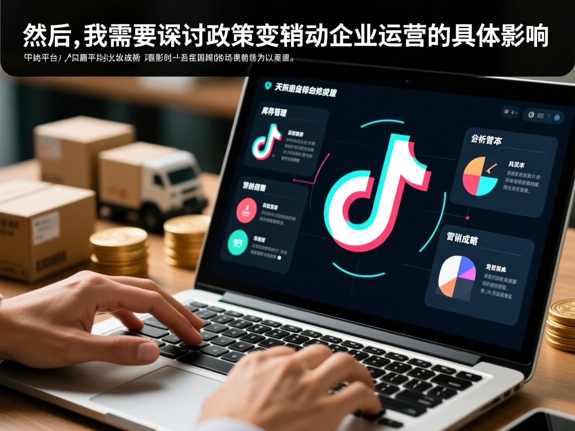 然后,我需要探讨政策变动对企业运营的具体影响,比如库存管理、物流成本、营销策略等。同时,分析政策的长远影响,比如对TikTok平台在中国市场的发展趋势的影响,以及消费者行为的变化。