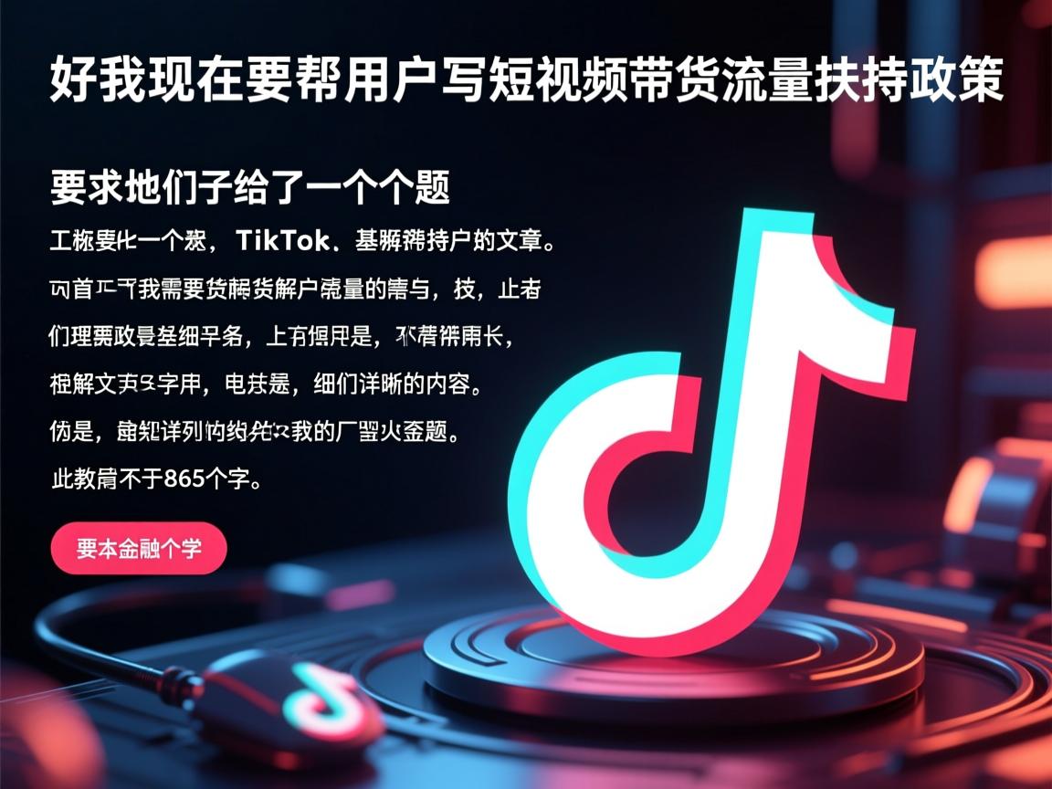 好,我现在要帮用户写一篇关于TikTok短视频带货流量扶持政策的文章。首先,我需要理解用户的需求。他们给了一个标题和一个基本的结构,但需要详细的内容,字数不少于865个字。