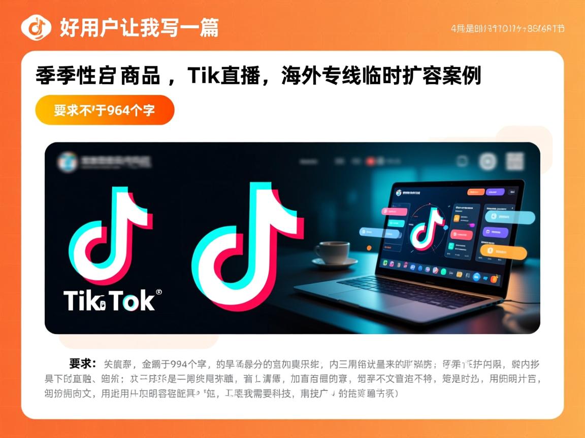 好，用户让我写一篇关于季节性商品、TikTok直播、海外专线和临时扩容案例的文章。首先，我需要明确文章的结构和内容要点。标题已经确定，接下来是内容部分，要求不少于964个字。