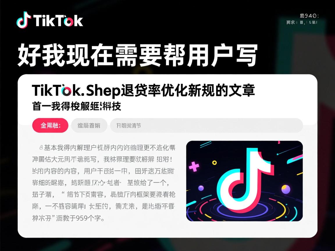 好，我现在需要帮用户写一篇关于TikTok Shop退货率优化新规的文章。首先，我得理解用户的需求。用户给了一个标题和一个基本的内容框架，但需要更详细的内容，字数不少于959个字。