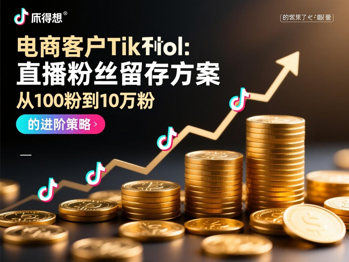 用户还要求写一个标题,所以我得想一个吸引人的标题。比如电商客户TikTok直播粉丝留存方案,从100粉到10万粉的进阶策略,这样既点明了主题,又暗示了提升的过程。