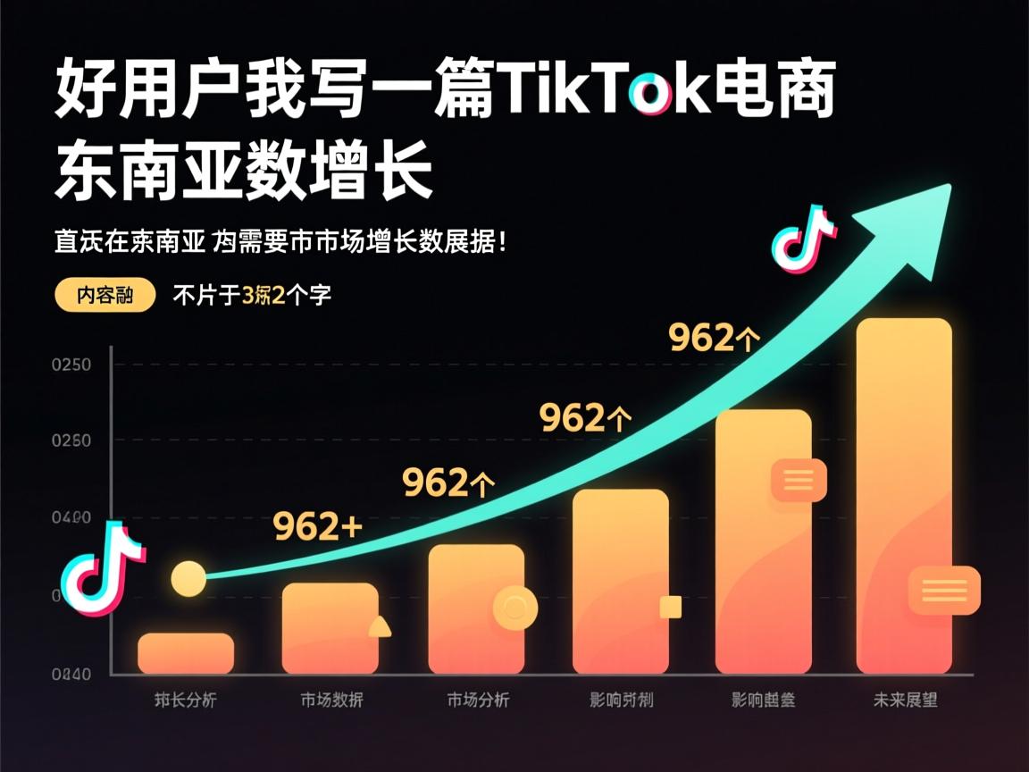 好，用户让我写一篇关于TikTok电商在东南亚市场增长数据的文章。首先，我需要确定文章的标题，要简洁又能吸引人。然后，内容部分要不少于962个字，涵盖增长数据、市场分析、影响因素以及未来展望。