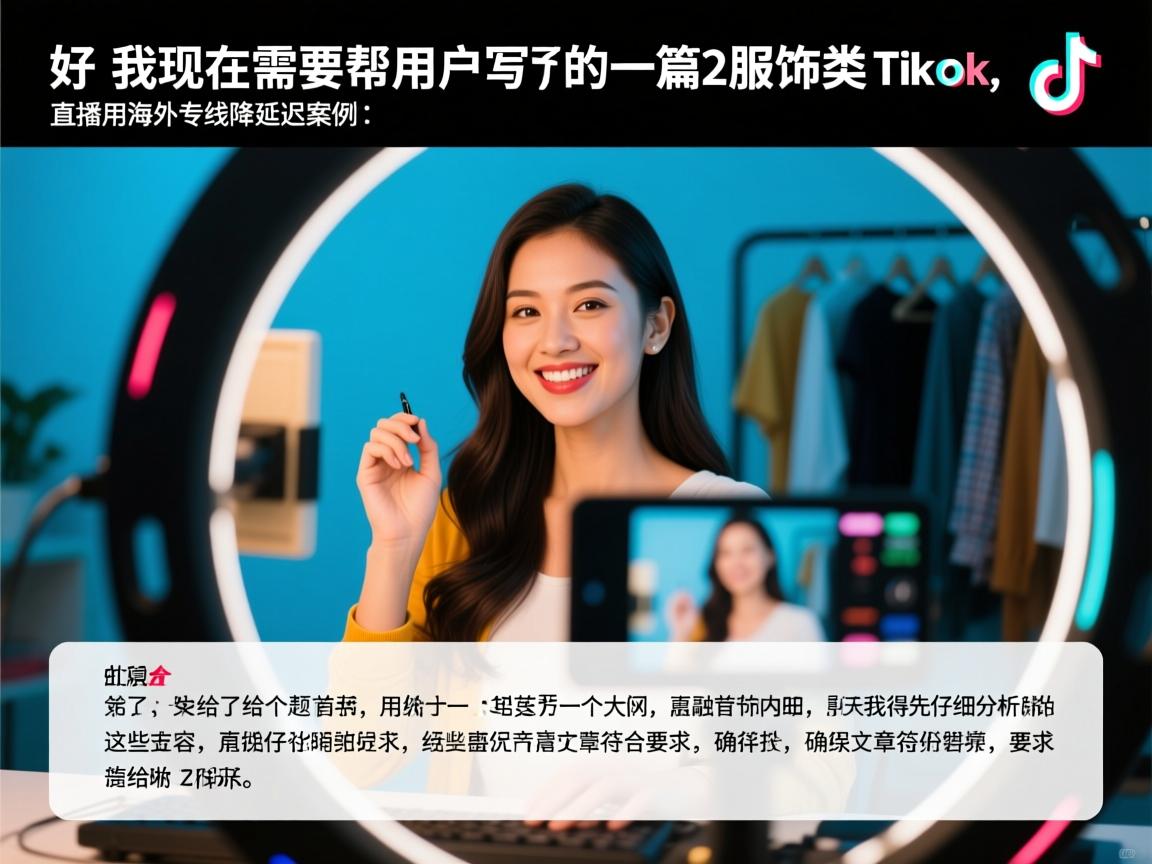 好，我现在需要帮用户写一篇关于服饰类 TikTok 直播用海外专线降延迟案例的文章。首先，用户给了一个标题和一个大纲，我得先仔细分析这些内容，确保文章符合要求。