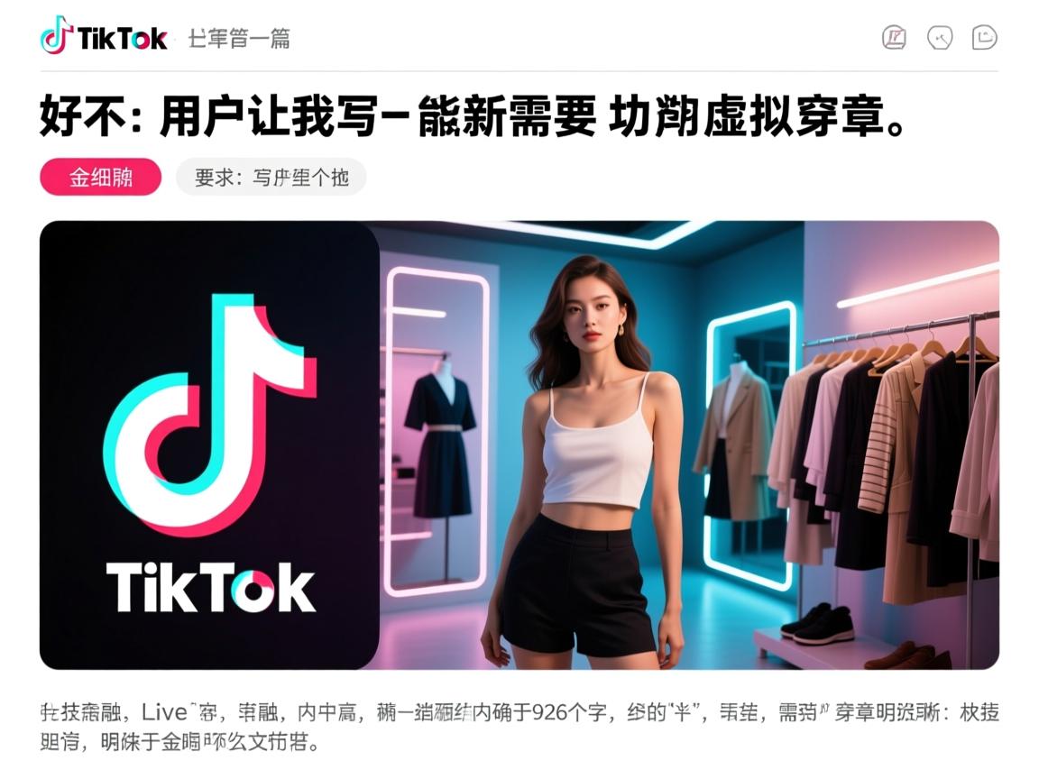 好,用户让我写一篇关于TikTok Live新功能虚拟试穿的文章,标题和内容都要写。首先,我需要明确文章的结构,确保内容不少于926个字。