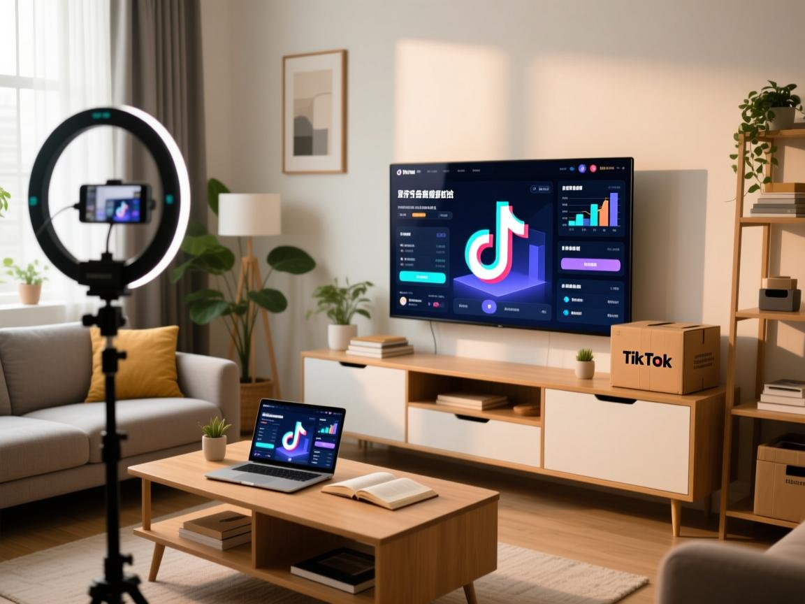 时，要简洁明了，同时包含关键词，比如家居用品、TikTok直播、海外专线、多平台同步。标题要吸引人，可能用一些激励性的词汇，比如成功案例、增长等。