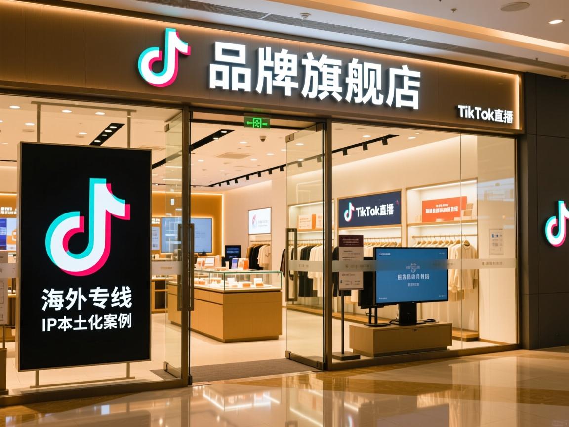 好，用户让我写一篇关于品牌旗舰店、TikTok直播、海外专线和IP本土化案例的文章。首先，我需要明确这些关键词之间的关系和如何将它们结合起来。