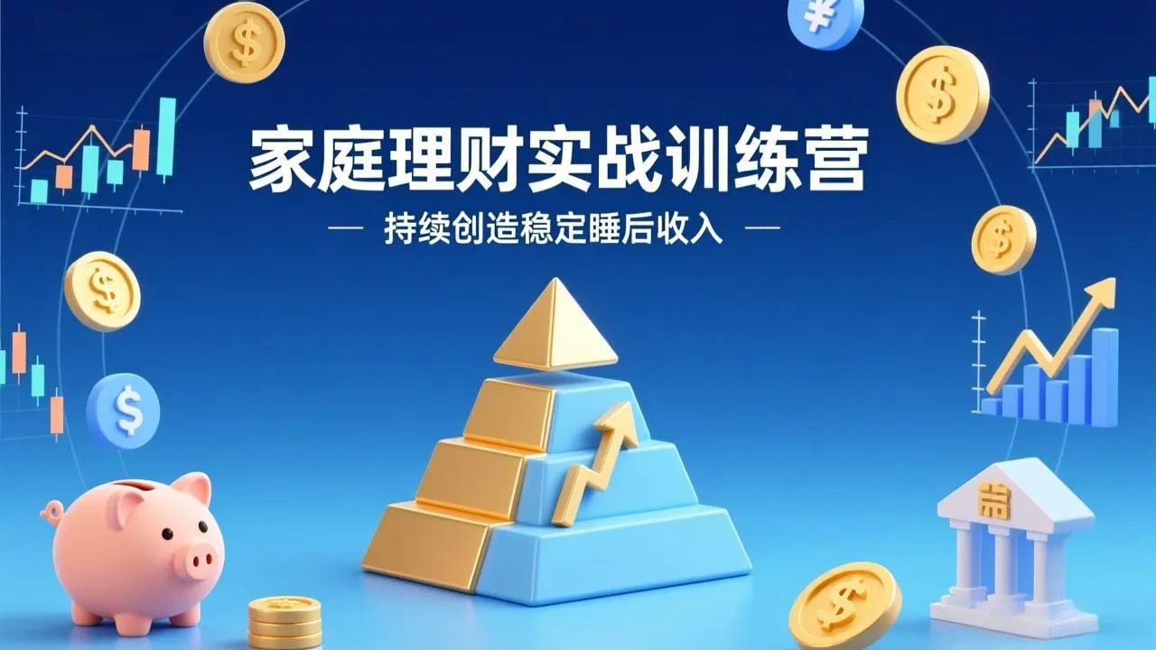 家庭理财实战训练营：从0到1建体系，三阶进阶层层递进，助你持续创造稳定睡后收入