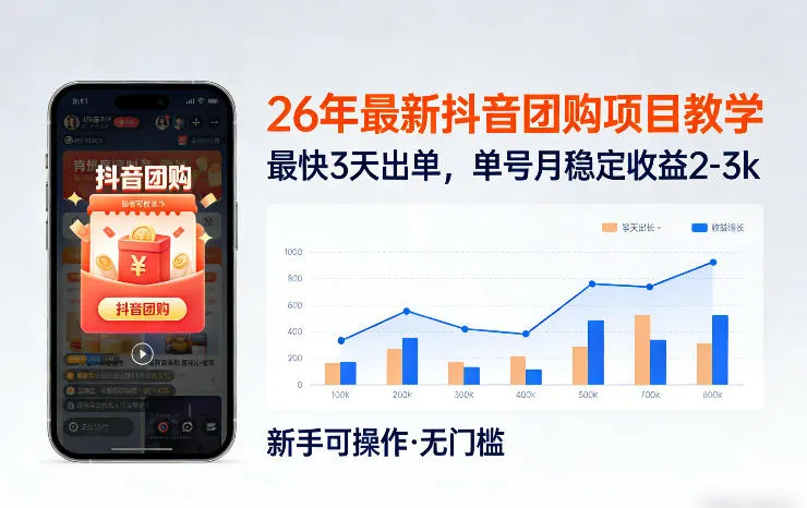 26年最新抖音团购项目教学